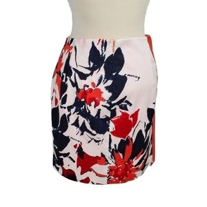 Tahari Floral Orange Panel Pencil Skirt